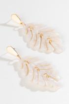 Francesca's Rosalie Leaf Resin Drop Earrings - Ivory