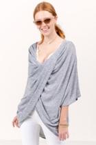 Francesca's Mandy Twist Knot Lounge Wrap - Light Gray