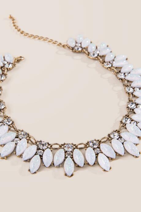 Francesca's Rory Iridescent Opal Statement Necklace - Iridescent