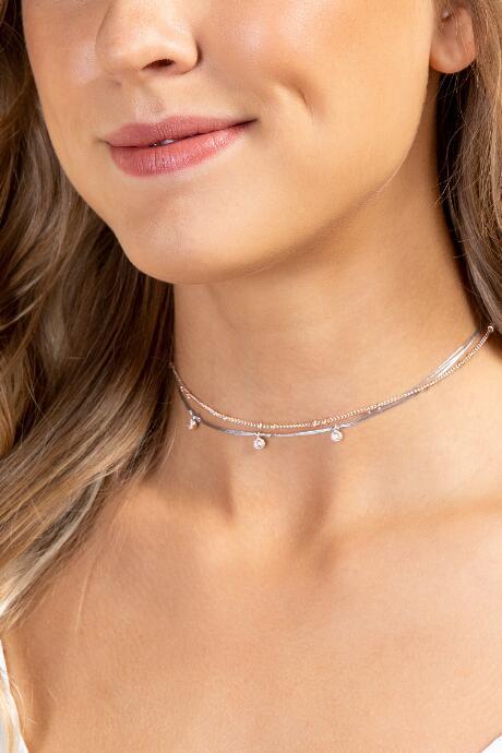 Francesca's Frida Choker Necklace - Rose/gold