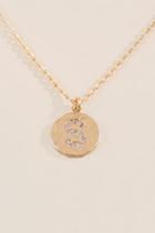 Francesca Inchess S Initial Crystal Coin Pendant - Gold