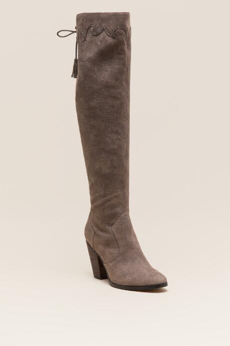 Report Dilena Block Heel Over The Knee Boot - Taupe