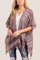Francesca's Elissa Tassel Ruana - Purple