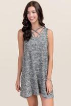 Alya Cadence Brushed Hacci Swing Dress - Gray