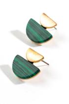 Francesca's Katarina Half Moon Studs - Emerald