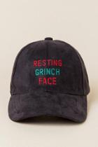 Francesca's Resting Grinch Face Cap - Black