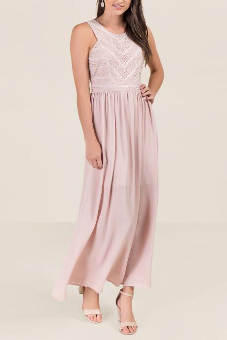 Francesca Inchess Elsie Lace Combo Bridesmaid Dress - Blush
