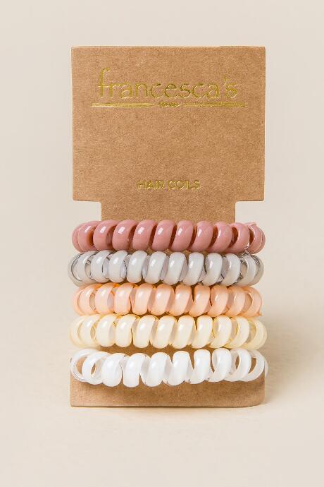 Francesca's Jamie 5 Pack Hair Coil Set - Blush