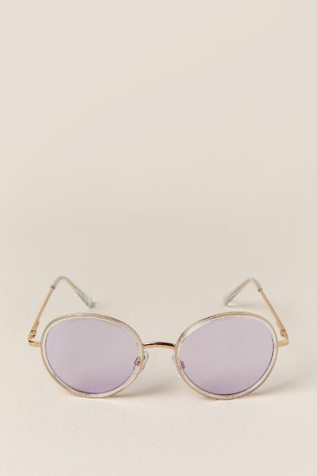 Francesca's Greta Lavender Round Sunglasses - Lavender