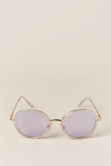 Francesca's Greta Lavender Round Sunglasses - Lavender