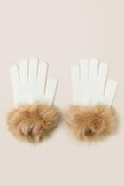 Francesca's Lizzy Fur Gloves - Ivory