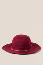 Francesca's Kallie Boucle Floppy Hat - Burgundy