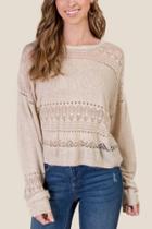 Francesca's Hannah Dolman Sweater - Sand