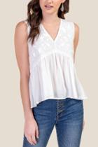 Francesca's Josephine Embroidered Blouse - Ivory