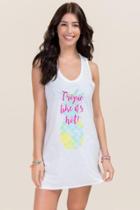Francesca's Tropic Like It's Hot Graphic Cover-up - White