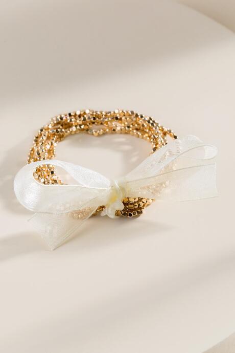 Francesca's Caroline Beaded Metal Bracelet Set - Gold