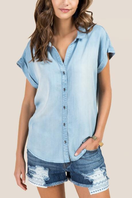 Blue Rain Mallie Pleat Back Tencel Blouse - Lite