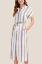 Francesca's Blakely Linen Midi Dress - Ivory