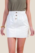 Francesca's Rosie Button Front Mini Skirt - Ivory