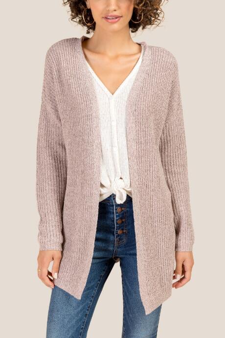 Francesca's Fifer Braided Back Cardigan - Blush