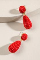 Francesca's Mia Linear Drop Earrings - Red