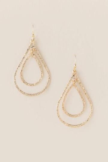 Francesca's Haley Textured Metal Teardrop Earrings - Gold
