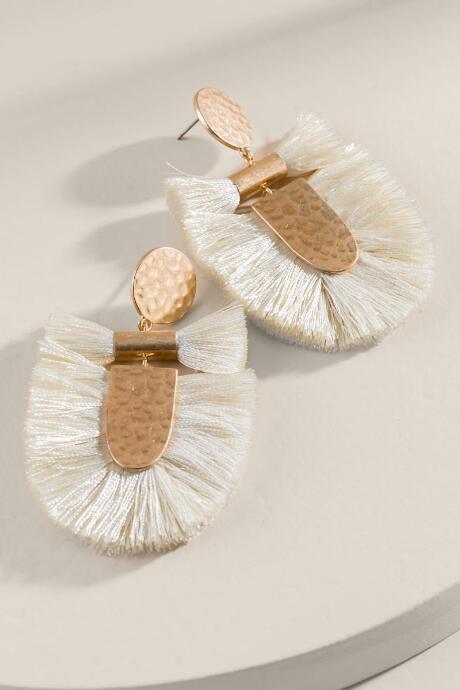 Francesca Inchess Lana Statement Tassel Earrings In Ivory - Ivory