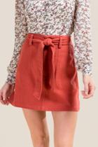 Francesca's Darla Paperbag Waist Skirt - Cinnamon