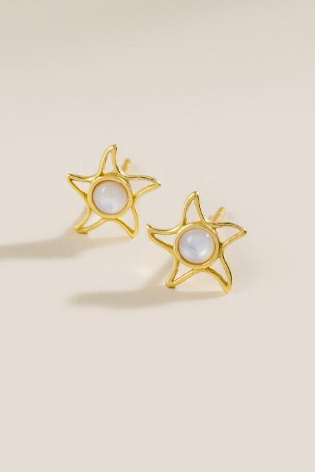 Francesca's Randi Mother Of Pearl Starfish Studs - Pearl
