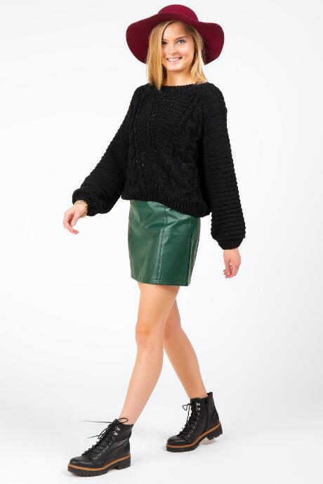 Francesca's Jacynda Balloon Sleeve Sweater - Black