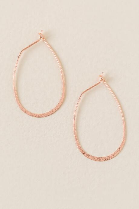 Francesca's Myrah Oval Hoop Earring In Rose Gold - Rose/gold