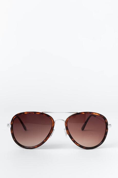 Francesca's Helen Aviator Sunglasses - Tortoise
