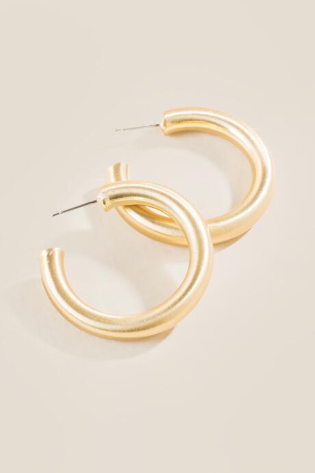 Francesca's Vicki Tube Hoop Earrings - Gold