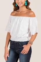 Francesca Inchess Vallerie Off The Shoulder Mock Waist Top - White