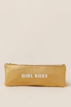 Francesca's Girl Boss Pencil Pouch - Gold