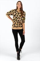 Francesca's Harlowe Leopard Print Sweater - Black