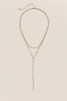 Francesca's Delaney Layered Lariat Necklace - Black