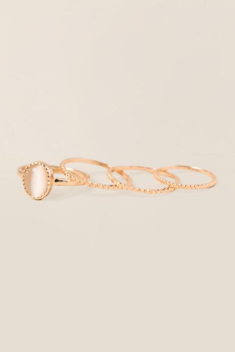 Francesca's Hadley Cat Eye Ring Set - Ivory