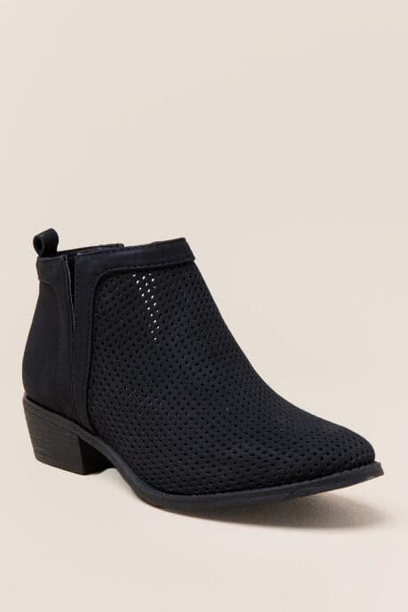 Restricted Nadia Perforated Ankle Boot - Black