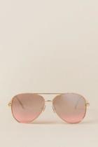 Francesca's Loraine Ombr Aviator Sunglasses - Rose/gold