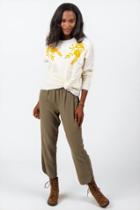 Francesca's Jadie Floral Embossed Sweatshirt - Ivory