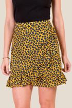 Francesca's Stassi Ruffled Mini Skirt - Mustard