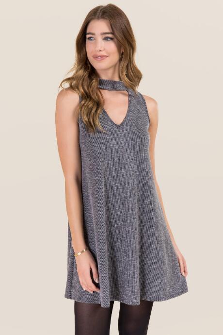 Alya Celia Gigi Rib Knit Dress - Black