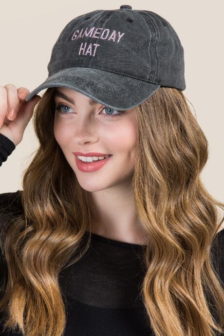 Francesca's Addisyn Gameday Hat - Black