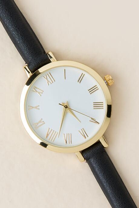 Francesca's Camela Skinny Watch - Black