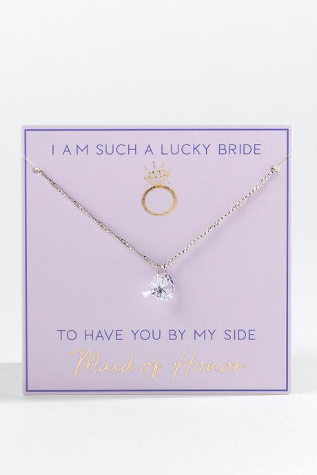 Francesca's Lucky Maid Of Honor Necklace - Silver