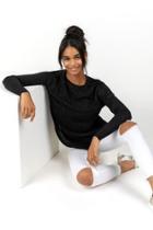 Francesca's Denver Waffle Knit Top - Black