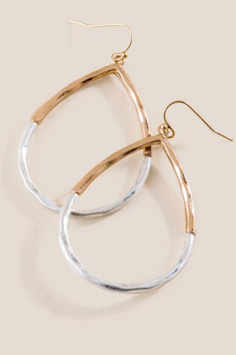 Francesca's Dorothy Mixed Metal Teardrop Earrings - Mixed Plating