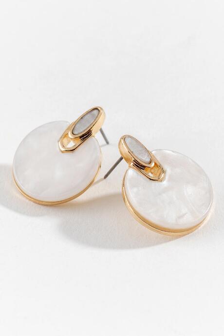 Francesca's Matilda Mini Circle Drop Earrings - Ivory