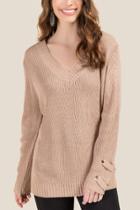 Alya Keira Grommet Sleeve Pullover Sweater - Taupe